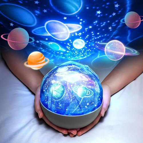 Colorful Magic Diamond Projector Lamp Solar System Night Lamp, Room Decoration Lamp Projector, Planet Star Projector with Remote Control (Set of 5)
