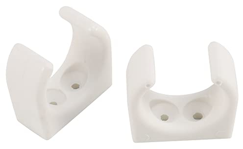 Janasiba Clip für Bootshaken aus Nylon mit 2 Stück für Größe 1-1/4 Durchmesser für UV-Zubehör für Yacht, Weiß