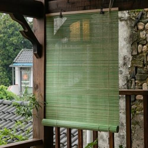 SANJIAOJIA Tapparella Bamboo da Esterno Tenda a Rullo in bambù Naturale,Tende a Pacchetto,Tende Avvolgibili per Finestra Giardino Patio,Colore Personalizza,Larghezza x Altezza (90cm x 150cm)