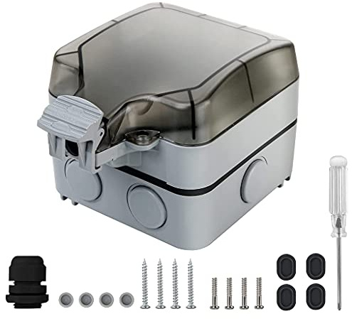 SZYDD Prise murale extérieure avec prise USB pour utilisation en extérieur IP66 Prise de jardin étanche pour pièce humide extérieure