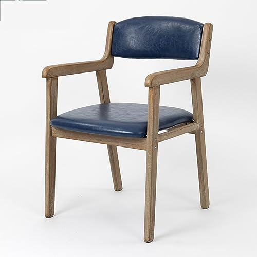 Preferspace Holzstuhl mit Rückenlehne, Bequeme Esszimmerstühle mit PU-Leder gepolsterten Sitzen, Holzrahmen Startseite Büro-Schreibtischstuhl Arbeitsstuhl, 45cm Sitzhöhe
