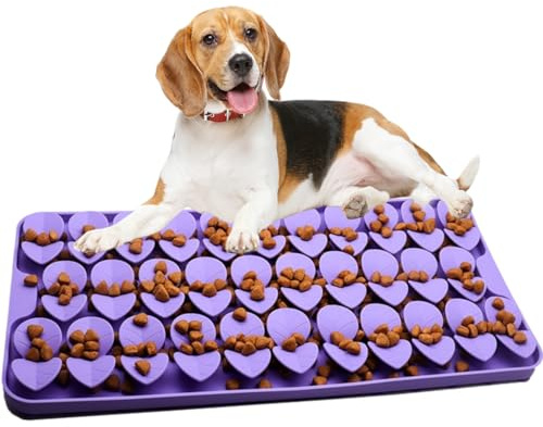 Drescu Mittlere Silikon-Schnüffelmatte für Hunde, Leckmatte für langsames Fressen, Saugnäpfe, Schnüffelmatte für Hunde, große Rassen, fördert natürliche Futtersuche, Schnüffeln