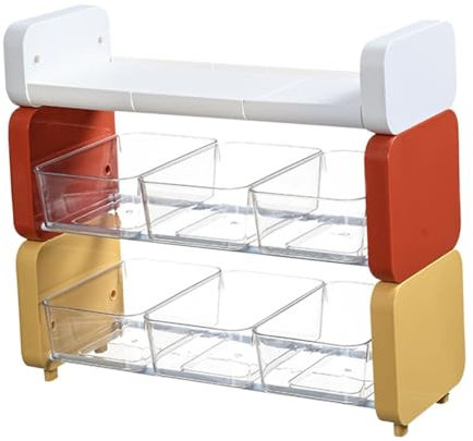 Folpus Organizador de bolsas de té, soporte para cápsulas de café, soporte de exhibición multifuncional de 3 niveles, estante de almacenamiento, caja de, Vistoso