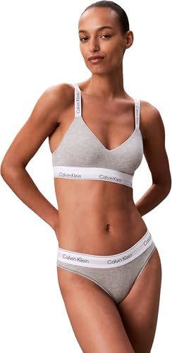 Calvin Klein dam LGHTLY fodrad bralette LV00QF8504 bralette, grå (grå ljung), L, Grå (grå ljung), L