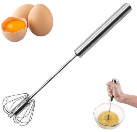 10 Inch HandPush Whisk Blender Semi-Automatic Egg Whisk Mixer for Cooking Stainless Steel Egg Beater Milk Frother Stirrer