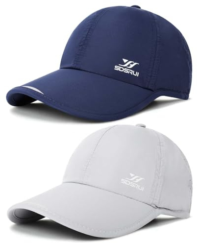 AYPOW 2-pack unisex snabbtorkande basebollkeps hatt utomhus sommar solhatt, andas lätt utomhus sport vardaglig löpning mössa, sommar solskydd för vandring camping resor cykling justerbar storlek