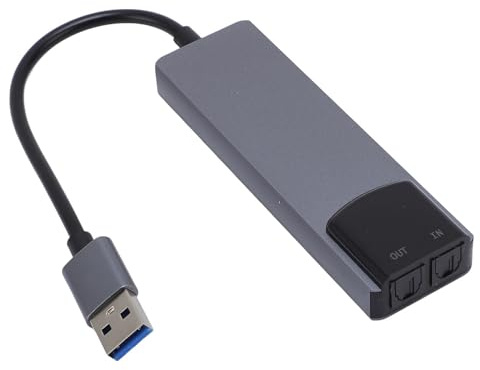 Sxhlseller USB External Sound Card, Optical SPDIF 5.1 Channel USB Sound Adapter Aluminum Alloy with CD -CD for PC Computers