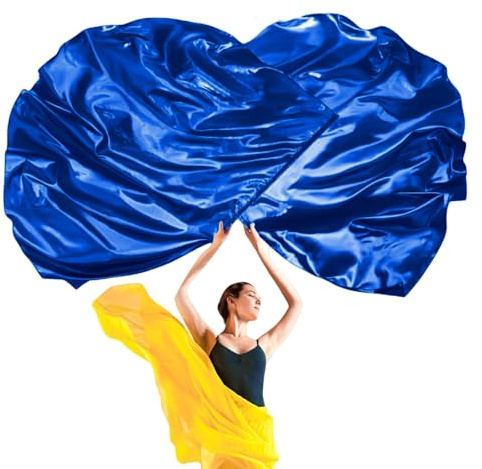 KMGDM Juego de 2 banderas de adoración de danza de alabanza de 55 pulgadas con barra escalable, semicírculo, bandera de ala de adoración para bailes, iglesias