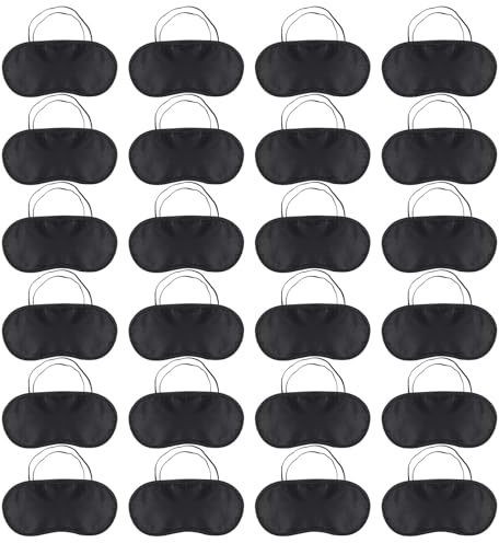 24 Stück Schlafmaske Für Seitenschläfer, Ultraweiche Augenmaske Schlafmasken, Lichtblockierende Augenbinde Zum Schlafen Mit Verstellbarem Riemen Für Herren, Frauen, Kinder