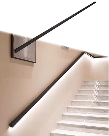 Luces de escalera de barandilla interior, barandillas de escalera LED, barra de agarre de pared de pasillo de villa, barandilla iluminada con sensor de cuerpo(3000K,100cm/39in)
