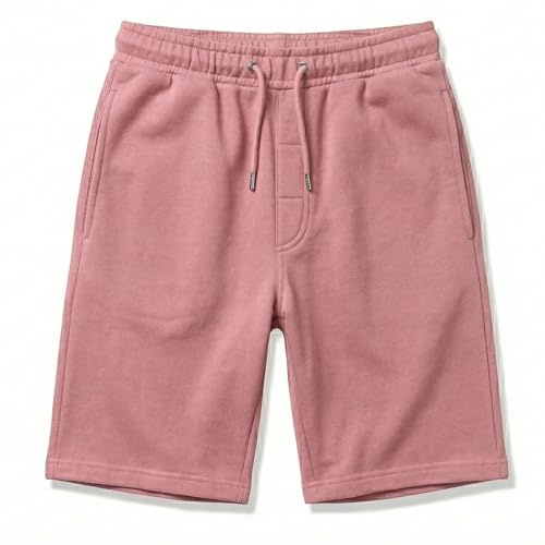 Mens Fleece Shorts Elasticated Waist Cotton Jersey Gym Running Sports Lounge Shorts with Pockets S-XL