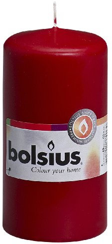 Bolsius Pillar Candle Small , Dark Red 58 mm Width