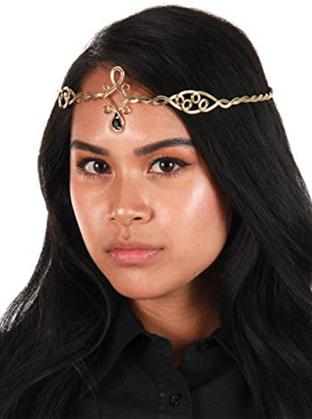 elope Gold Circlet Crown Headpiece with Black Jewels Standard