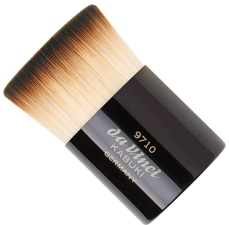 da Vinci, KABUKI Puder- & Foundationpinsel, 2 in 1, vegan, Kunstfaser, für Foundation & Puder, verschließbare Reisebox, ideal für unterwegs, Kosmetik, Make-Up, Handmade in Germany