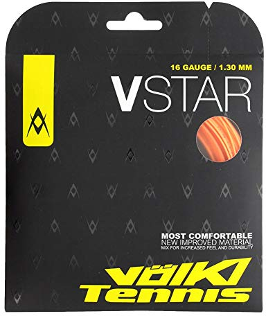 Volkl V-Star Tennisschlägersaite, Spin & Control, glatte Oberfläche, Co-Polymer-Saite