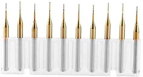 Akozon Coat Hartmetallfräser Gravur Bits Fräser CNC Rotary Burrs 3.175mmx0.6mm set von 10pcs Schaftfräser -Stich-Spitzen CNC Frässtifte