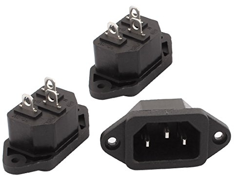 Aexit 3Pcs AC250V 10A-Stecker 3 Klemmen Schalttafeleinbau IEC320 C14 Power Adapter-Anschluss (42dc9adb5bf6b228830a5b070fc79309)