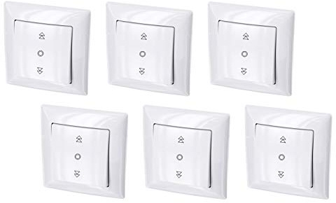 6er Pack, Unterputz Jalousieschalter, All-in-One, Serie G1 reinweiß