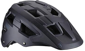 BBB Cycling Unisex Nanga Bhe-54 Cycling Mountain Bike Helmet with Camera Mount ABS Shell Fixed Large Visor CE Certified Mens Womens, Matt Black, M 54-58cm UK
