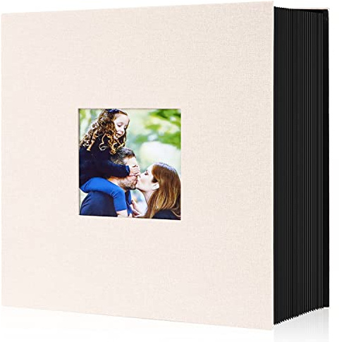 Benjia Photo Album 6x4 Slip in, Linen 600 Pockets Photo Albums Holds Landscape and Portrait 10x15cm Picture Beige