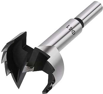 Vearter 41mm Forstner Drill Bit, High Carbon Steel Multi-Tooth Woodworking Tools Forstner Bits with Round Shank, Hinge Drill Bit for Solid Wood, MDF, Plastic, Particleboard, Plywood