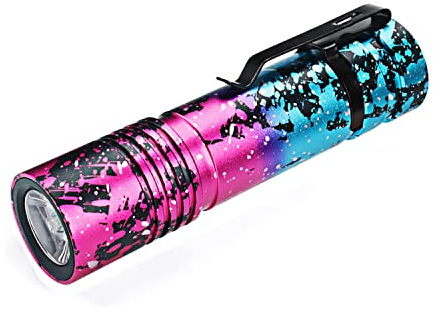 UltraFire Wiederaufladbare Mini LED Taschenlampe 800 Lumen 5 Modi Klein Taktische Taschenlampe, USB Aufladbar, für Kinder Camping Outdoor (Rosa)