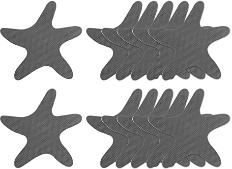 sourcing map 12pcs Non Slip Bathtub Stickers Bath Shower Floor 3.86 Anti-Slip Sticker Tape Starfish Style Decals for Bathroom Kitchen Bathtub Treads Stairs, Gray