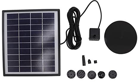 Verbesserte 12-V-Solar-Brunnenpumpe,Solar-Brunnenpumpe Für Den Außenbereich, 5.0 W Verhindert Solar-Brunnen-Teichpumpen-Set, Verstopfung, Tragbare, Leicht zu Reinigende Solar-Wasserpumpe, Schwimmende