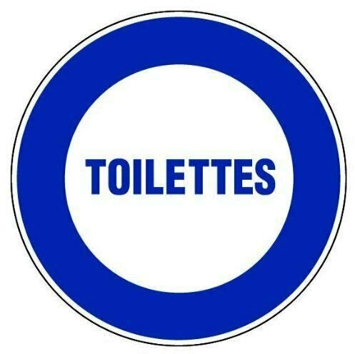 Targa in metallo divertente con scritta Toilette, 30,5 x 30,5 cm