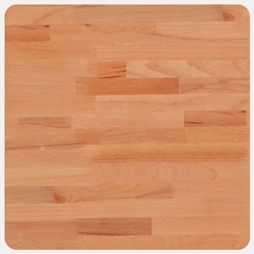 vidaXL Tischplatte, Quadratisch Holzplatte mit 4 abgerundeten Ecken, Holztischplatte Ersatzplatte für Couchtisch, Massivholztischplatte Platte, 40x40x1,5 cm Massivholz Buche