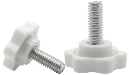 2 Stück sternförmige Gewindeklemmgriffbolzen M4 M5 M6 M8 M10 sechslappige Bakelit-Handknopf-Befestigungsschrauben weiß/gelb/schwarz (Color : White, Size : M8x20)
