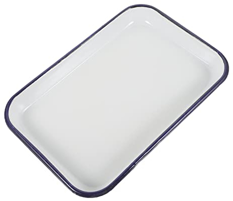 KONTONTY Teglia Smaltata Rettangolare 20x30 Cm Per Forno Teglia Da Forno Resistente Al Calore Multifunzionale Per Torte Pizze e Pancake Adatta a Cucina Domestica e Professionale