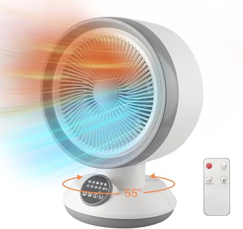 Trendgear 2 in 1 Heater Fan Combo, 1500W Portable Space Heater with Adjustable Thermostat, Electric Cooling Fan with Oscillating, Overheat & Tip-Over Protection, Ideal for Home & Office Use