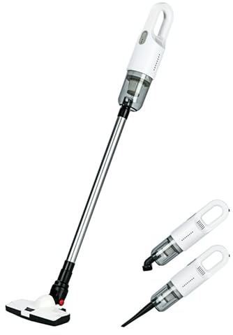 Bewinner Cordless Vacuum Cleaner Rechargeable, Handheld Stick Vacuum Floor Cleaner, Powerful Suction Portable Stick - 2 Gears, 12000Pa, 6000mAh for Carpet Hard Floor Car Pet Fur (White)