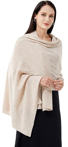 RYYOYY Luxury 100% Cashmere Wrap Soft Scarf Stole Knitted Shawl for Women Wayfarer Travel Extra Large 87x28 Mottled Camel