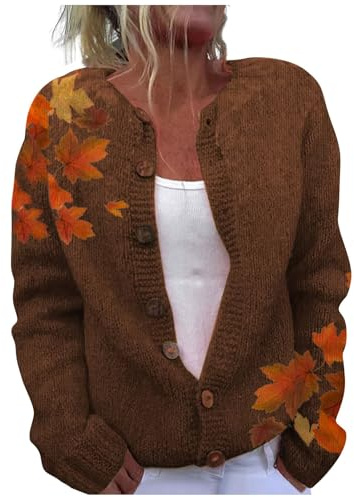 YIzdegg Cárdigan de algodón para mujer, multicolor, punto grueso, lana, negro, con botones, chaqueta gruesa de Navidad, cárdigan corto, chaqueta de lana para mujer, invierno, elegante, cárdigan