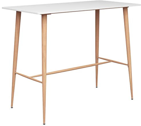 Iiaky Bartisch Weiß 120x60x105 cm Mobile KüChe Hausbar Theke Tresen Bar Theke