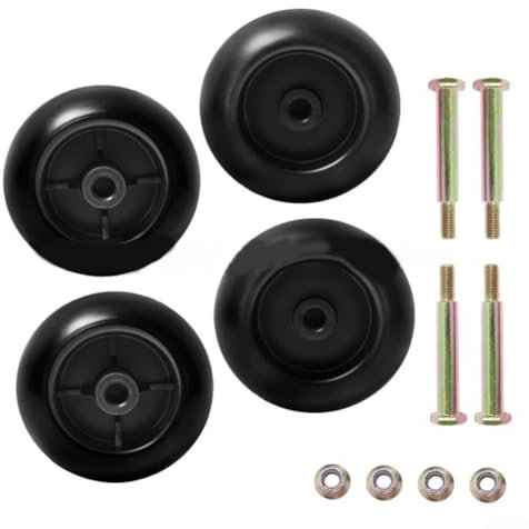 4 Pcs Deck Wheels Kit,Lawn Mower Replacement Wheels With Shoulder Bolts Lock Nuts For 532133957 3471700 1700184 112-0677