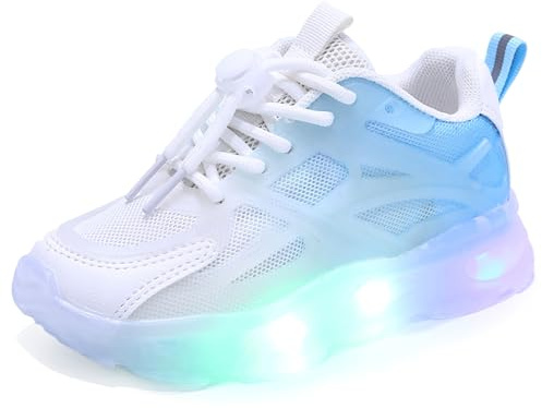 Zapatos LED for niños, zapatos intermitentes for niños, zapatos luminosos for niñas, zapatos for niños con luz. Zapatillas ligeras, antideslizantes y transpirables for primavera y verano 21-36(blanco,