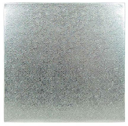 Tortenplatte rechteckig silber in verschiedenen Größen mit Muster (1, 46x46cm)