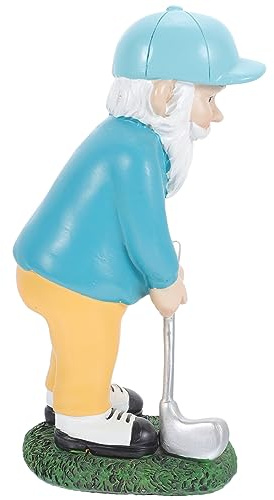 VANZACK Garden Decorative Golfing Gnome Statue Resin Outdoor Ornament for Decor for Housewarming Birthdays Delicate Details for Use