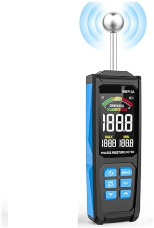Misuratore di umidità digitale for legno Igrometro senza contatto Rilevatore di umidità for legname Schermo LCD Tester di umidità for pareti e pavimenti Rilevatore di umidità alta sensibilità