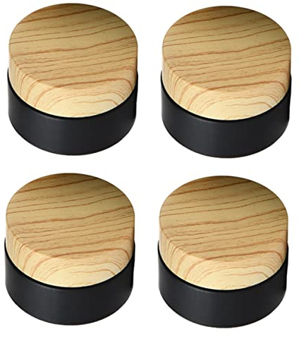 CHICAMPERA 4pcs 5g Black Frosted Travel Glass Jar Small Cream Bottle Cosmetic Container Portable for Facial Lotion and Cream Storage