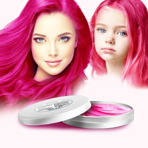 COLAYERIST Rosa Temporäre Haarfarbe Auswaschbar, Haarfarbe Wachs für Männer und Frauen, Haarmascara für Partys oder Cosplay, Haarfärbeprodukte ohne Unordnung