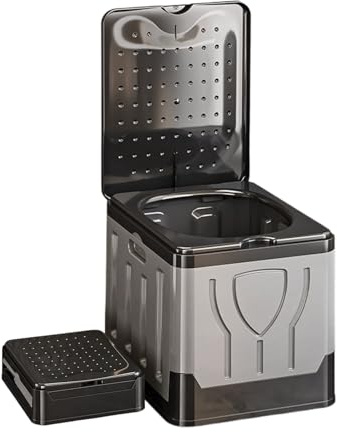 Outdoor-Toilette | Faltbarer großer ergonomischer Eimer, Camping-Toilette, faltbares Reisetöpfchen, für Outdoor-Reisen, Angeln, Wandern, Roadtrip, Wohnmobil, Auto, Strandzelt, Boot, Rucksackreisen