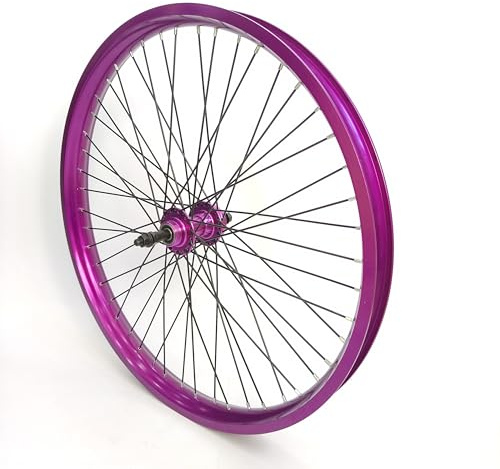 26 Heavy Duty Bike Front & Rear Rim, 12 Gauge 48 Spokes Wheel, 2.35-3.5 Tire Double Wall Aluminum Alloy Bicycle Rim Disc Brake Purple (Front Wheel)