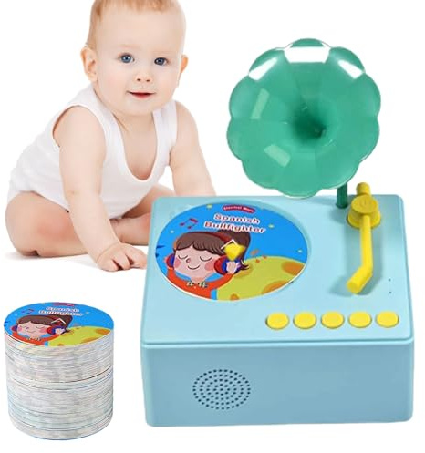 Gramophone pour avec 96 Cartes – Lecteur de Musique éducatif pour garçons et Filles | Jouets éducatifs pour Les Tout-Petits de 3 à 6 Ans | Cadeau d'anniversaire pour Les | Couleur de l