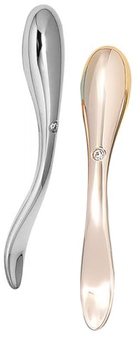 Augenmassagestift 2 Stück Zinklegierung Handlich für Frauen | Kompaktes Tragbares Design, für Make Up und Tasche, Einfache Nutzung, Goldfarbener Beauty Stab