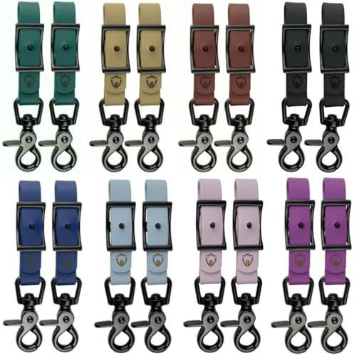 ZAVVIT Steigbügelhalter Sattel aus BioThane® (Paar) – auch als Reitplakettenhalter nutzbar – 16 mm breit – schwarzer 360° Scherenkarabiner – handgefertigt in Deutschland – 8 Farben