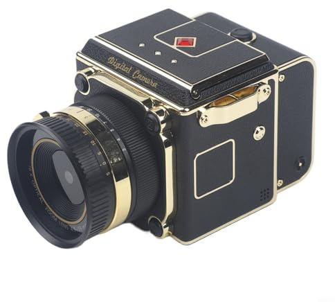 RiseNova Vintage 54MP 4K FHD per mini fotocamera digitale, design retrò compatto con autofocus facile da usare per vlogging e fotografia di viaggio (nero)